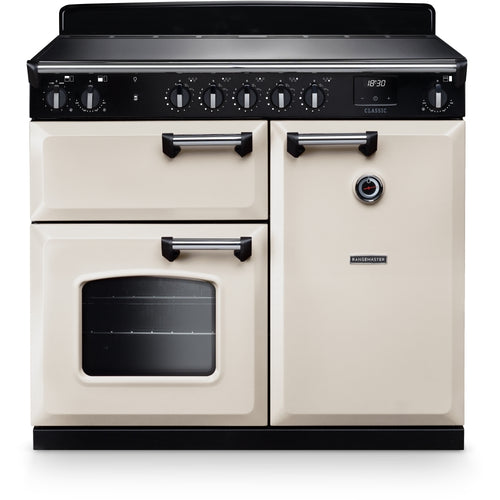 Rangemaster CL100EIPPCR/CM1 - Pale Cream/Chrome Range Cooker - 100cm Induction - A Rated