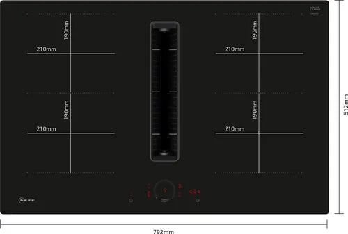 Neff V58PHQ4C0 - Black 4 Zone Venting Hob - B energy