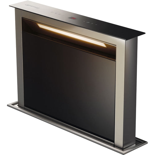 Smeg KDD60VXE-2 - Stainless Steel and Black Glass Downdraft Extractor - 570m³/h - B Energy Rated