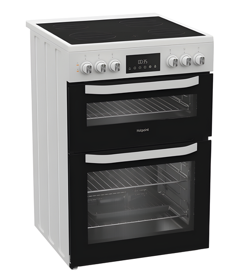 Hotpoint HTE6VDCW - White 60cm Electric Cooker - Ceramic Hob - A Energy