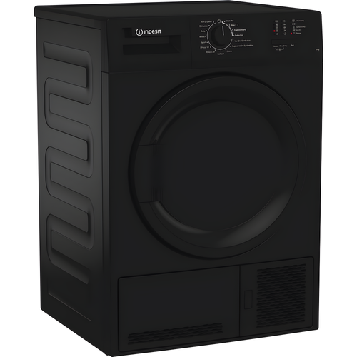 Indesit C YD C82 BBGL UK - Black 8KG Condenser Tumble Dryer - B Energy Rated