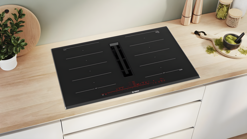 Bosch PXX875D67E - Black 80cm Venting Hob - 4 Zones - B Energy Rated